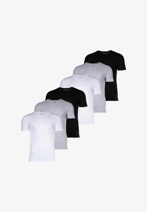 Lacoste 6ER PACK - ESSENTIALS RUNDHALS SLIM FIT - T-Shirt basic - weiß/grau/schwarz