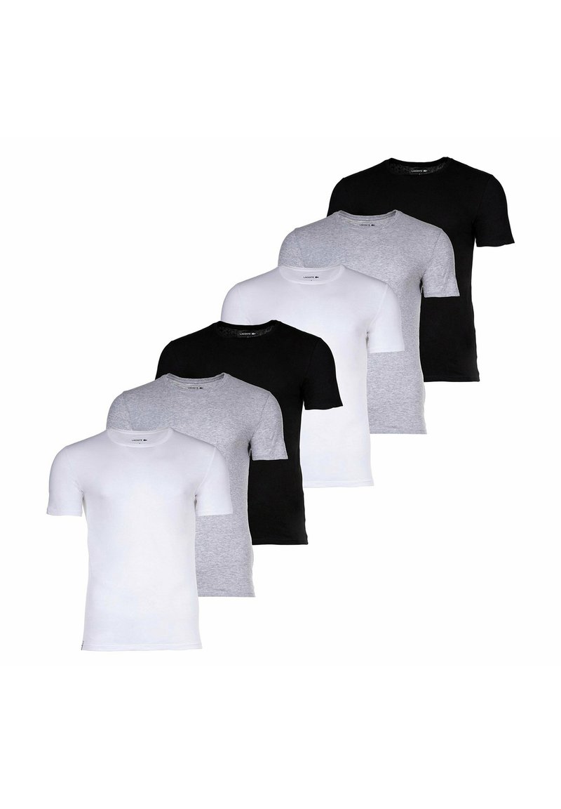 Lacoste 6ER PACK - ESSENTIALS RUNDHALS SLIM FIT - T-shirt basic - weiß/grau/schwarz