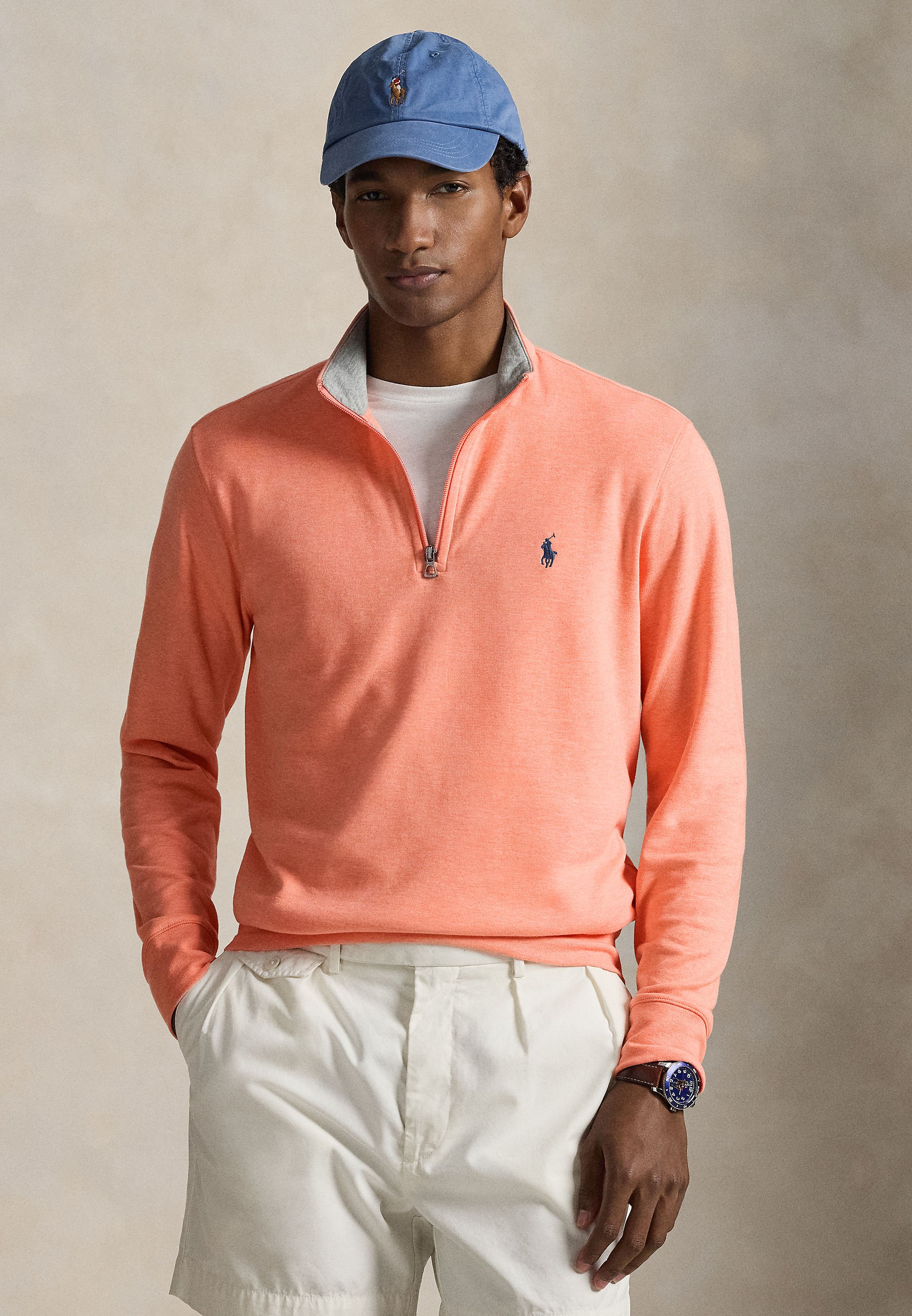Polo Ralph Lauren LUXURY JERSEY QUARTER ZIP PULLOVER - Sweatshirt