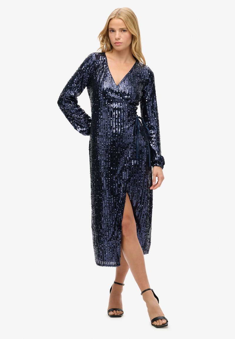 Superdry & Co SEQUIN WRAP  - Robe de soirée - navy sequin