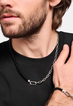 THOMAS SABO, KETTE ONYX BEADS UNISEX - Halskette - silberfarben schwarz
