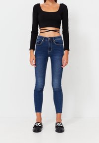 Stradivarius Vaqueros pitillo - dark blue