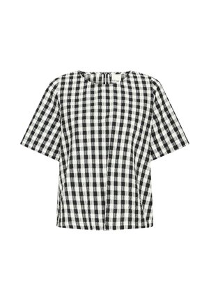 ICHI, IHKARRA SS - Camicetta - black white check