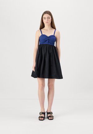 STRAPLESS BODICE COLOR-BLOCK DRESS - Cocktail dress / Party dress - french navy/black
