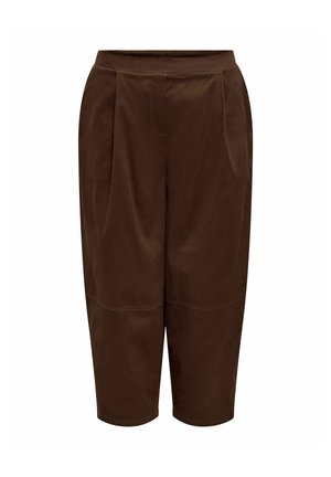 ONLY Carmakoma, TROUSERS CARBIANKA BARREL FIT TROUSERS - Pantalon classique - shaved chocolate