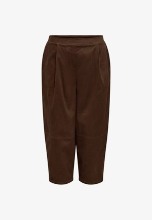 ONLY Carmakoma, TROUSERS CARBIANKA BARREL FIT TROUSERS - Pantalon classique - shaved chocolate