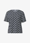 SHORT-SLEEVE SHIRT WITH ROUND NECK AND PRINT - T-shirt imprimé - shadowed navy