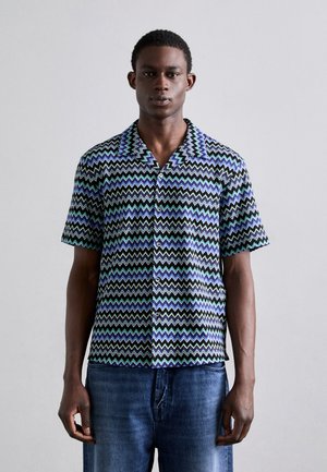 SHORT SLEEVE SHIRT - Chemise - black/blue