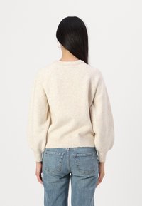 ONLY ONLLAUREN O NECK BUTTON - Neule - oatmeal