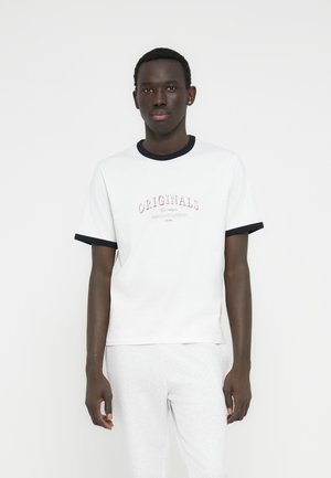 JORCATSKILLS RINGER CREW NECK - T-shirt imprimé - bright white