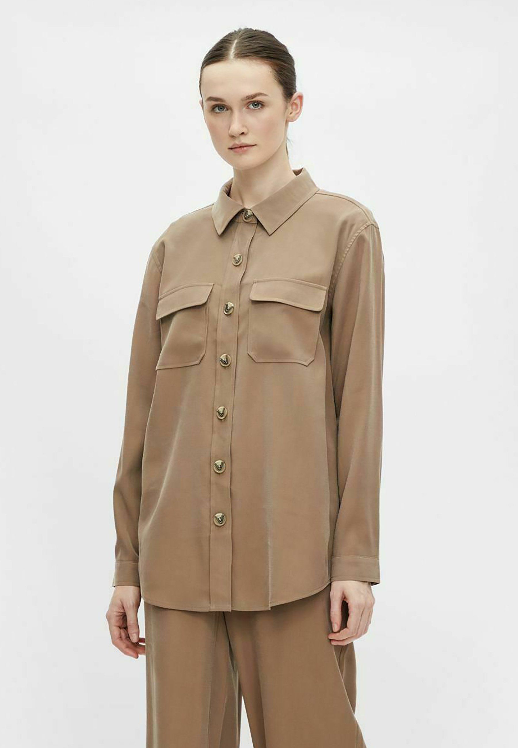 Donna Camicie e bluse Object TASCHEN- - Camicia - fossil/marrone Donna Camicie e bluse Object TASCHEN- - Camicia - fossil/marrone