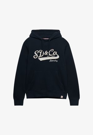 Superdry & Co, SUPERDRY SD&CO WASHED EMBROIDERED RELAXED HOODIE.. - Jersey con capucha - eclipse navy