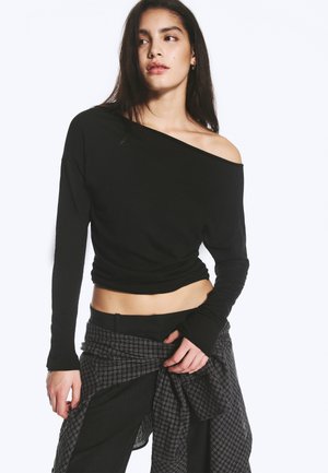 Weekday, EMMA OFF SHOULDER LONG SLEEVE - T-shirt à manches longues - black