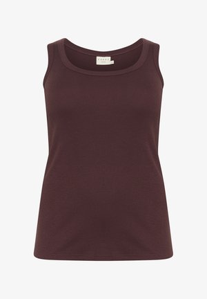 Bordeaux tanktop lavet af ribbet stof med en klassisk rund halsudskæring og brede stropper. Ingen synlige mønstre eller detaljer.