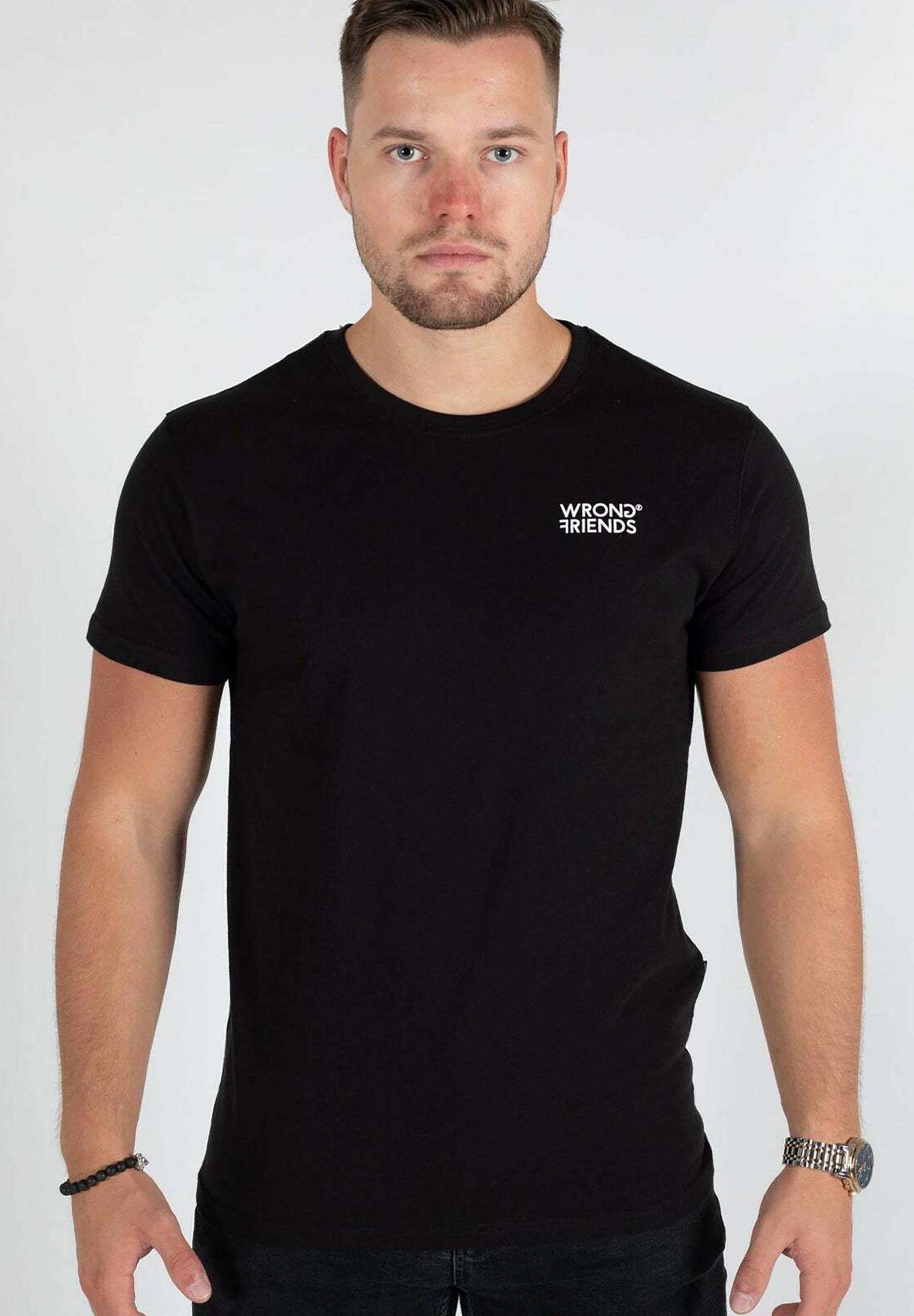 Wrong Friends Print T-shirt - zwart 