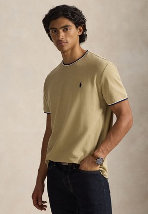 CLASSIC FIT STRETCH MESH T-SHIRT - Tricou basic - coastal beige