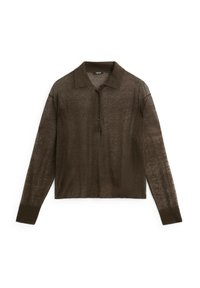 SEMI-SHEER WITH POLO COLLAR - Polotričko - brown
