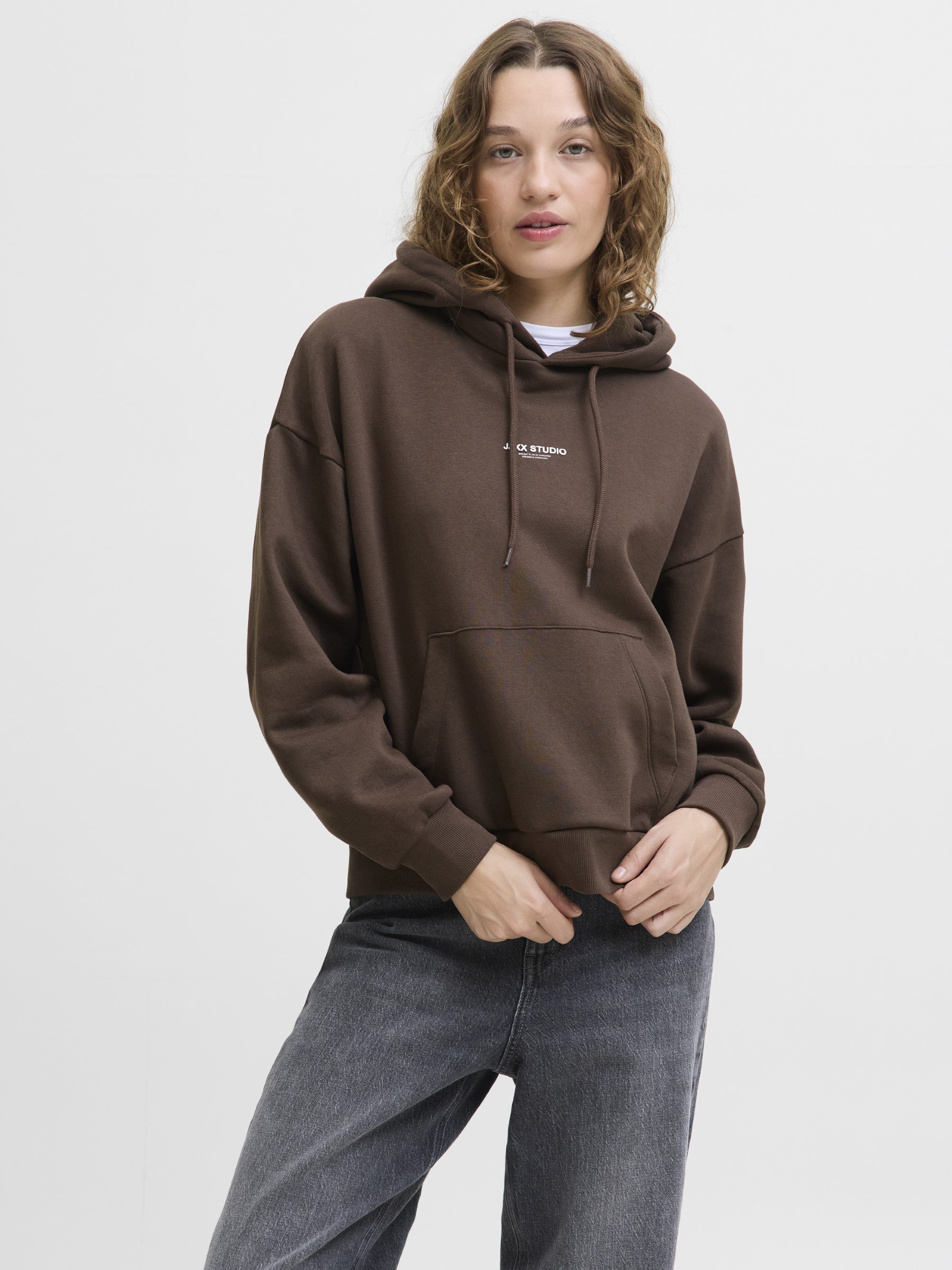 JJXX JXSTUDIO - Hoodie - bracken/bright white/brown - Zalando.co.uk