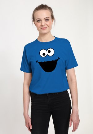 SESAME STREET COOKIE MONSTER FACE - Triko s potiskem - royal blue