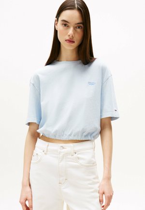 CROPPED LOOSE OPEN BACK  - Print T-shirt - sweet blue