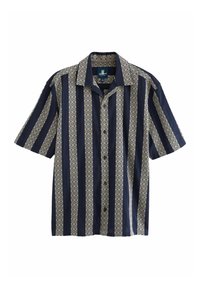 Next TEXTURED STRIPE SHORT SLEEVE WITH CUBAN COLLAR  - REGULAR FIT - Skjorter - navy