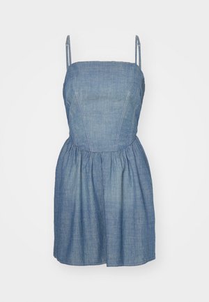 GATHERED DRESS - Denim dress - paradise cove