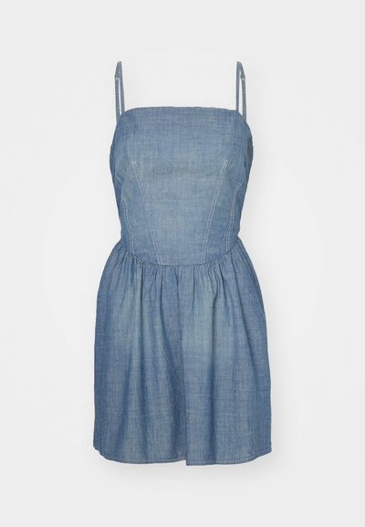 RE/DONE GATHERED DRESS - Haljina od trapera - paradise cove