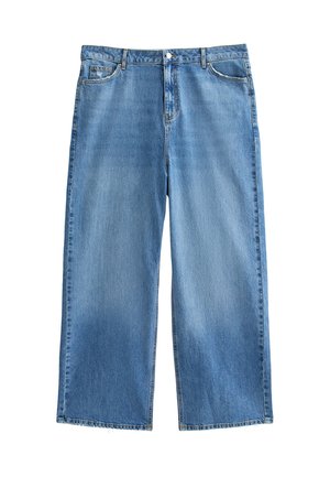 New Look Curves CURVES ADALAE HIGH WAISTED WIDE LEG - Straight leg jeans - pale blue
