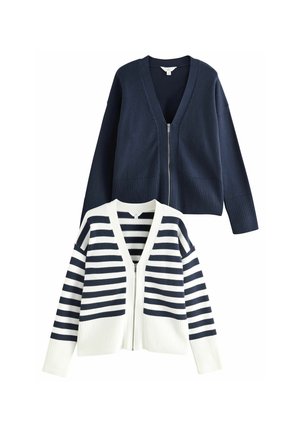 THE SET ZIP THROUGH 2 PACK - Cardigan - navy white stripe