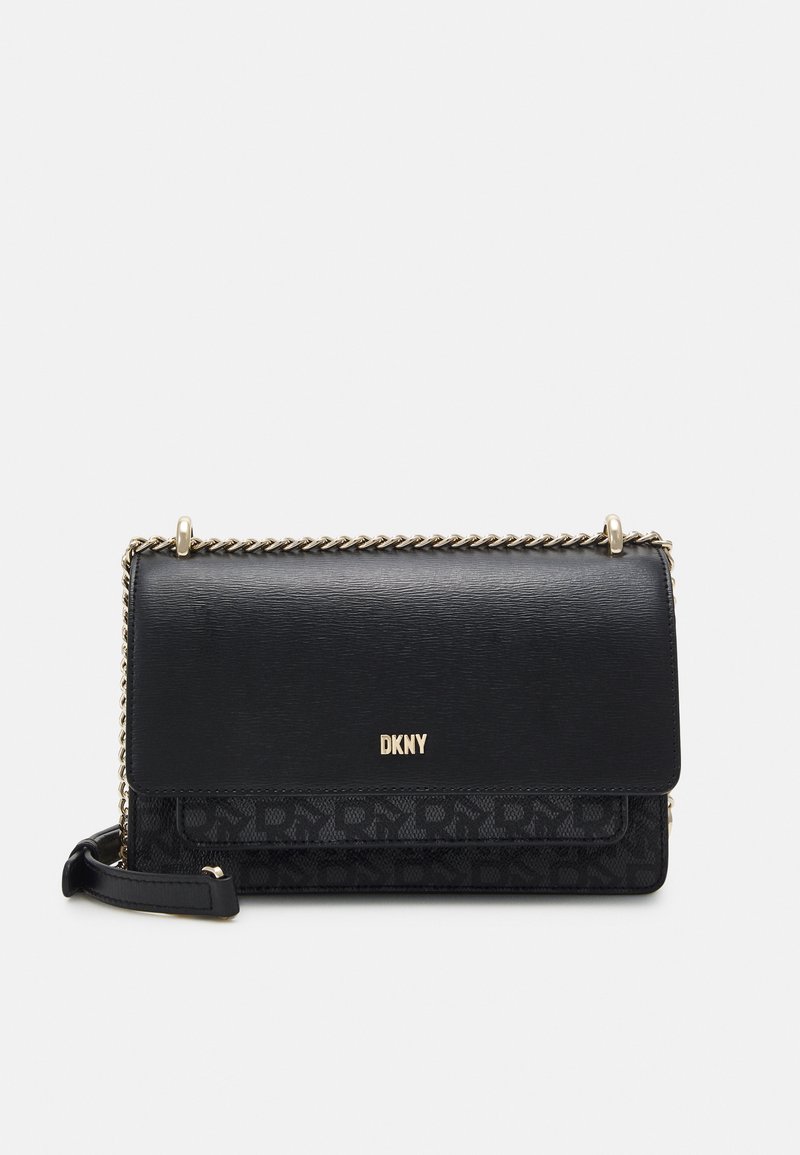 DKNY BRYANT CHAIN FLAP CBODY Geantă crossbody black/goldcoloured