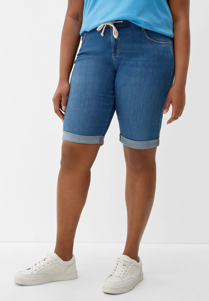 Triangle Stretch Jeans Ultra Shorts with Diamond Fringe main image 0