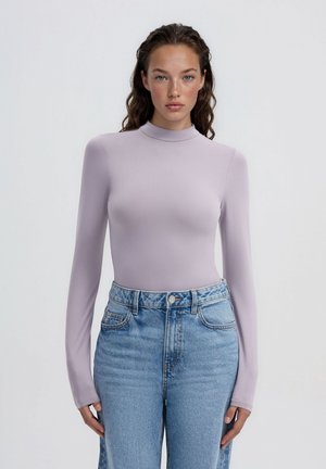 Terranova, T-SHIRT CROP A LUPETTO TINTA UNITA - Maglietta a manica lunga - lavanda