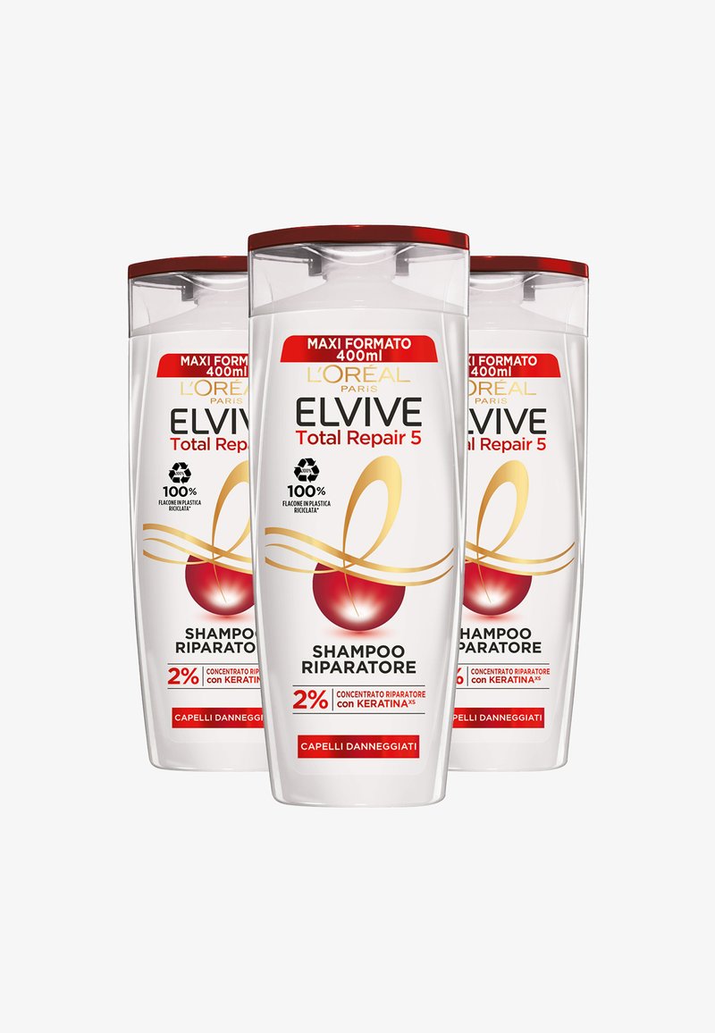 L'Oréal Paris SHAMPOO ELVIVE TOTAL REPAIR 5, PER CAPELLI DANNEGGIATI, 400 ML - 3 PACK - Shampoo