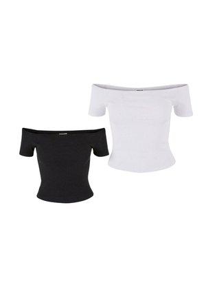OFF SHOULDER  TEE 2-PACK - T-shirt - bas - black/white