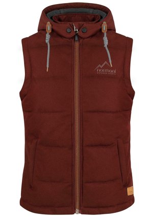 normani Outdoor Sports, ÄRMELLOSE WATTIERTE STEPPWESTE MIT KAPUZE PAIHIA - Weste - rot