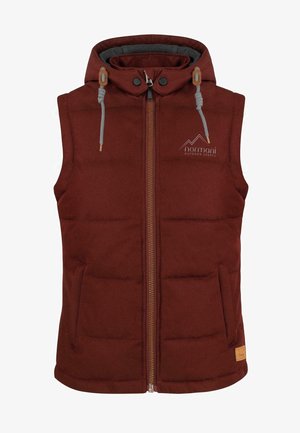 normani Outdoor Sports, ÄRMELLOSE WATTIERTE STEPPWESTE MIT KAPUZE PAIHIA - Weste - rot