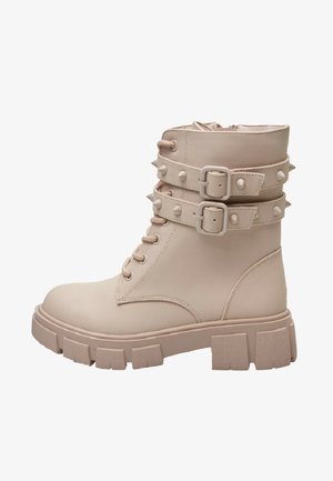 1-4-I-01 - Cowboy/biker ankle boot - beige