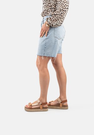 ROMEE - Wedge sandals - brown with combination