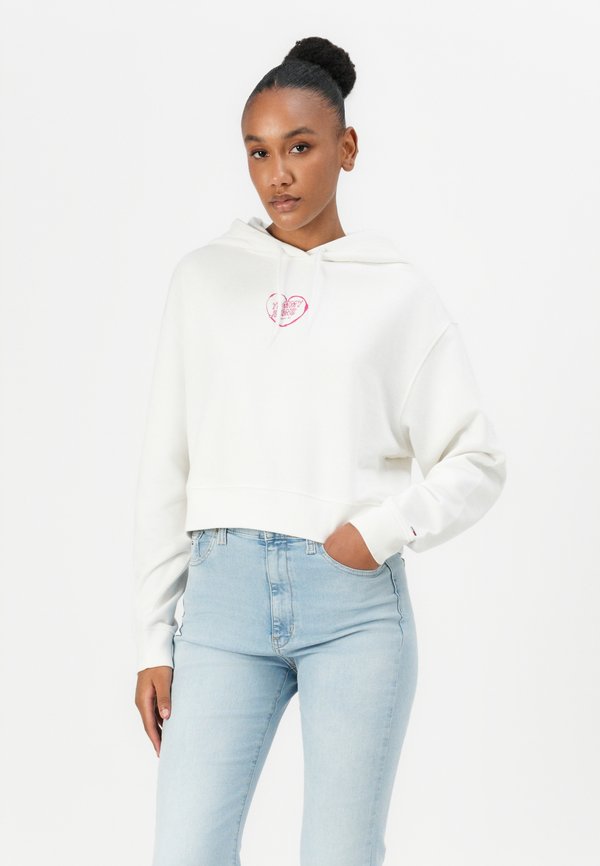 CROP HEART HOODIE - Sweatshirt - ecru3