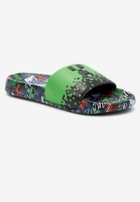 Next SLIDERS - Rantasandaalit - black green minecraft