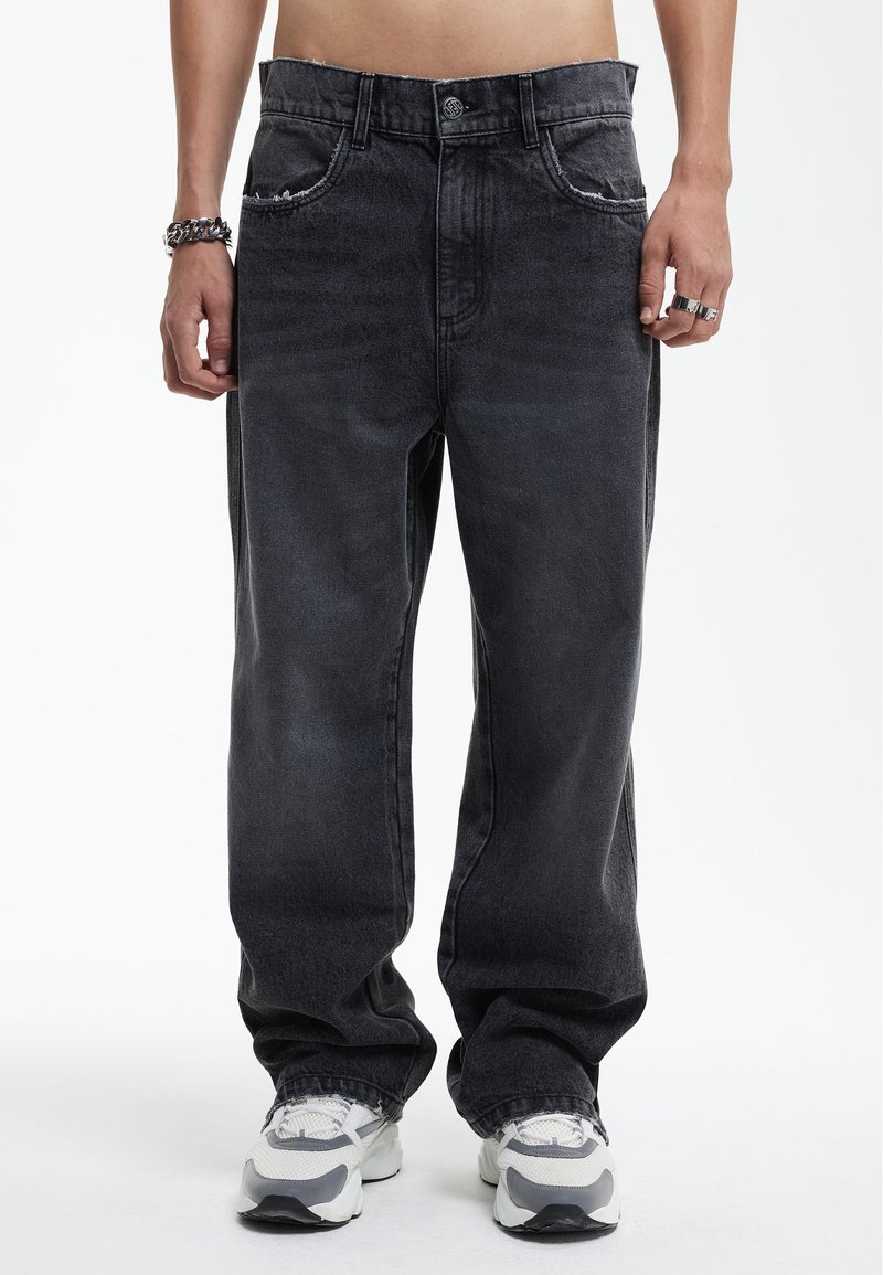 FAVELA EMBROIDERY UNISEX - Ohlapne kavbojke - black washed