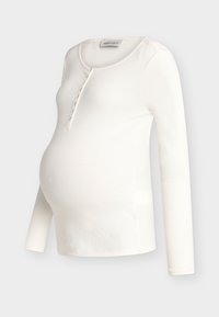 LONG-SLEEVE TOP WITH A SNAP-BUTTON PLACKET - Μπλούζα με μακριά μανίκια - egret