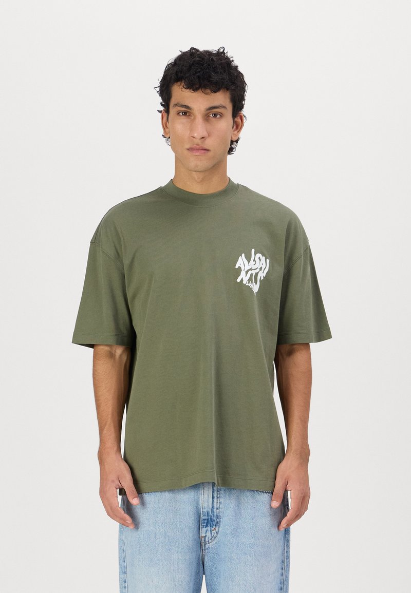 AllSaints ORLANDO CREW  - Tričko s potlačou - fleur green