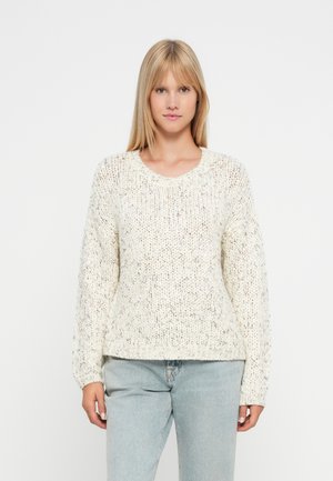 ONLWINTER SEQUINS O NECK - Pullover - egret/multi-coloured
