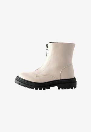 Next, Zip Front Ankle Boots - Støvletter - bone white