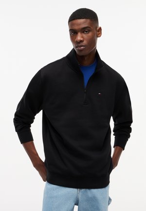 Tommy Jeans, FLAG HALF ZIP - Mikina - black