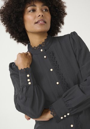 CRPIANA FRILL SHIRT - Button-down blouse - pitch black