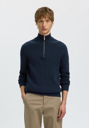 Selected SLMDANE HALF ZIP - Svetrík - sky captain