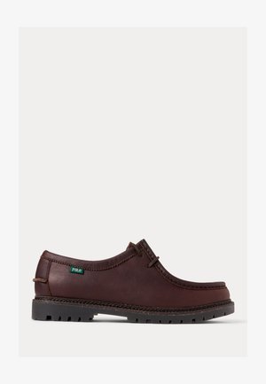 Polo Ralph Lauren JETT LUG-SOLE LEATHER MOC-TOE SHOE - Chaussures bateau - dark brown