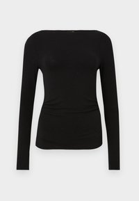 BOATNECK RUCHED - Long sleeved top - black